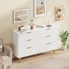 Dresser for Bedroom, Fluted Dressers & Chest of Drawers, Wooden Storage Organizer with Gold Metal Handles & Legs for Living Room, Entryway - 2 of 4