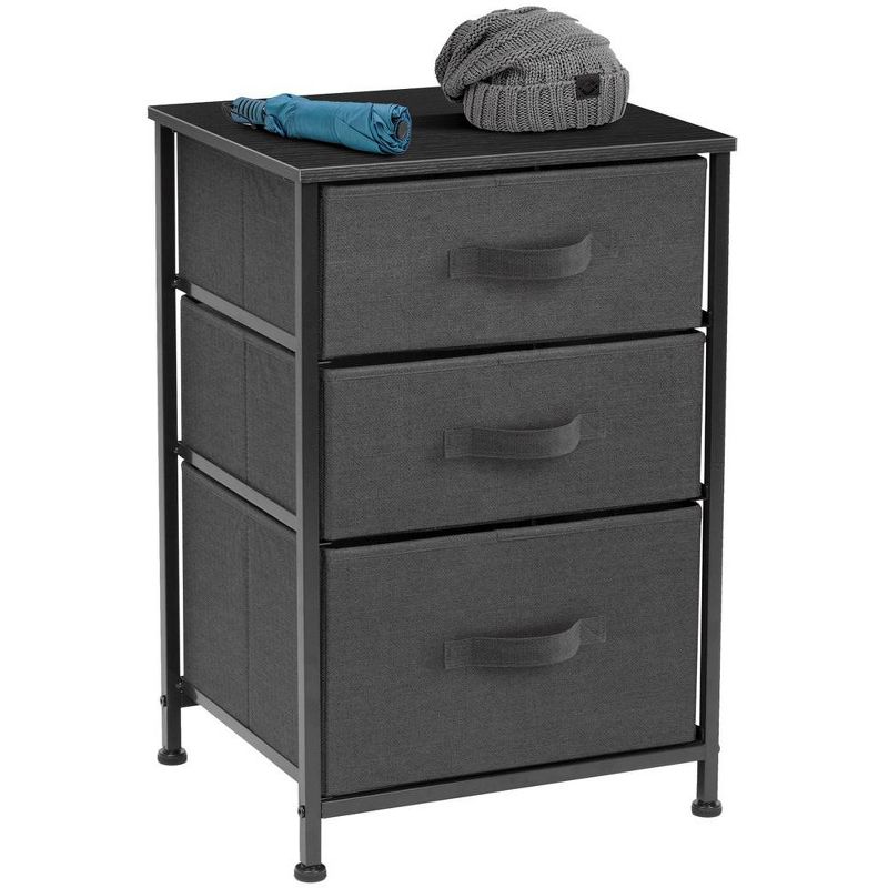 Sorbus 3  Drawers - Steel Frame, Wood Top & Easy Pull Fabric Bins - Perfect for Home, Bedroom, Office & College Dorm, 2 of 6