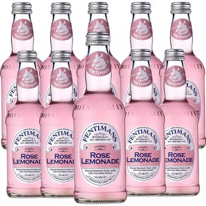 Fentimans Botanically Brewed Rose Lemonade Sparkling Soda, 10 Pack, 9.3 fl oz Bottles – Premium Craft Soda/Mixer for Cocktails & Refreshing Drinks - 1 of 4