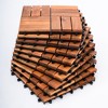 Bliss Outdoors Hardwood 12-Slat Interlocking Wood Deck Tiles, Natural, Set of 30 - 4 of 4