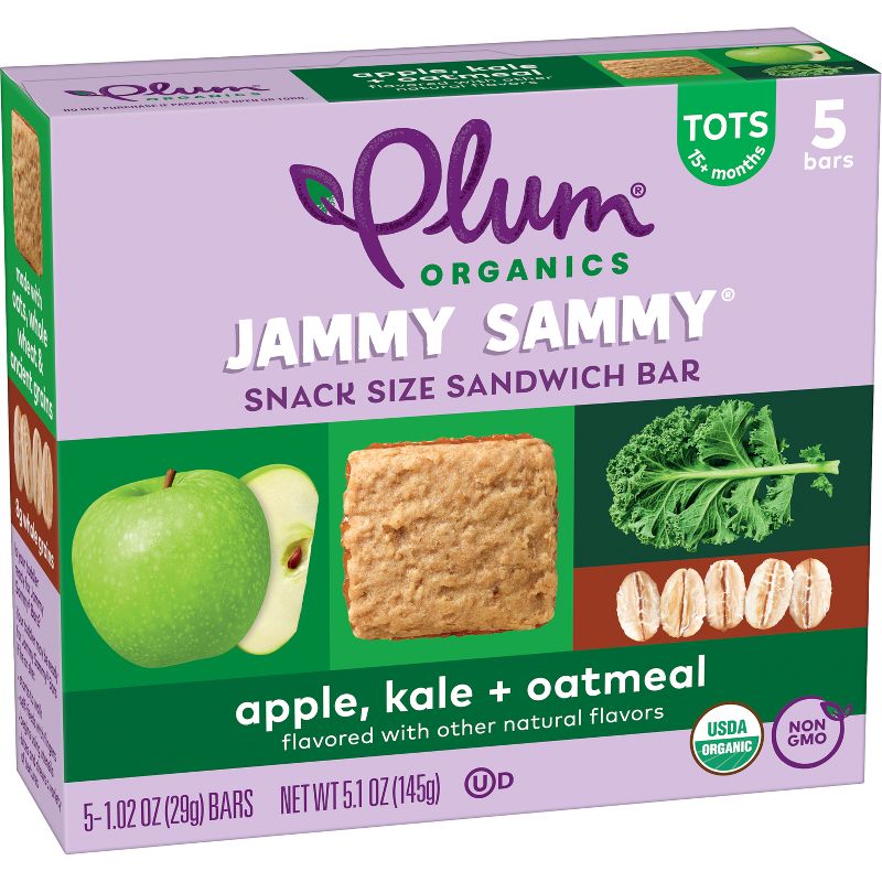 Plum Organics Jammy Sammy Snack Bars - Apple, Kale, and Oatmeal - 1.02oz/5ct, 4 of 14