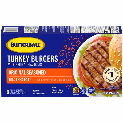 Butterball Seasoned Turkey Burger Patties - Frozen - 32oz