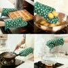 REGALWOVEN 2Pcs Soft Cotton Oven Mitts, Heat-Resistant Cooking Gloves, Gripping for Baking, Grilling, Kitchen Mitts Set - 2 of 4
