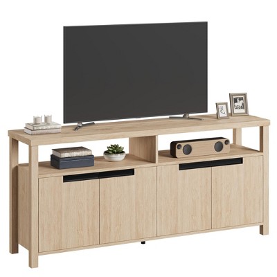 Farmhouse TV Stand for 65 70 Inch TVs, 63" Long Entertainment Center with 4 Storage Drawer