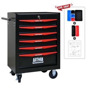 Belatt 6-Drawer Rolling Tool Chest - Lockable Mobile Cabinet, Ball-Bearing Drawers, 4 Wheels with Brakes & Steel Countertop - 1 of 4