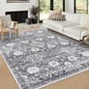 Washable Vintage Rug Non Slip Low Pile Rug Soft Throw Floor Cover Floral Foldable Indoor Carpet for Living Room Bedroom Playroom Nursery - 2 of 4
