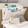 Bed Frame with Storage Headboard, 4 Drawers, Charging Station and Led Lights - 3 of 4