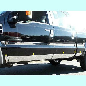 QAA is Compatible with 2011-2016 Ford F-250 & F-350 Super Duty 10 Piece Stainless Rocker Panel Trim, Lower Kit, 5.5" Width TH51326 - 1 of 4