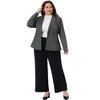 Agnes Orinda Women's Plus Size Plaid Notched Lapel Long Sleeve Button Down Business Blazer with Pockets - 3 of 4