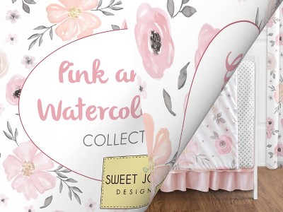 Blush Pink and Gray Floral Microfiber Full Comforter Set