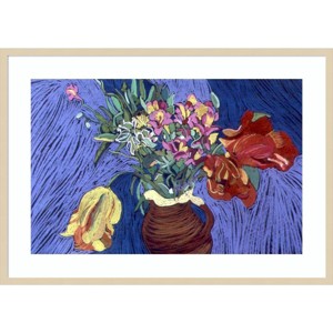 41" x 29" Sara Tulips by Frances Treanor Wood Framed Wall Art Print - Amanti Art: Giclee Lithograph, Modern Decor - 1 of 4