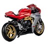 MV Agusta Superveloce 800 Motorcycle Red and Silver with Figure 1/64 Diecast Model by CM Models - 4 of 4