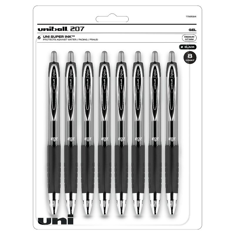 uni-ball 207 Retractable Gel Pens Medium Point (0.7mm) Black 2431821, 1 of 10