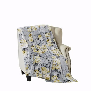 RT Designer's Collection Kallan Printed Premium & Soft Flannel Throw Blanket 50" x 60" Grey - 1 of 4