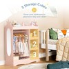 Kids Wardrobe with Storage & 3 Hooks,Kids Dress up Storage with Mirror,Kids Closet for Girls Boys, Open Hanging Armoire Wardrobe Closet for Bedroom - 4 of 4