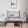 vidaXL 12" Black Twin Metal Bed Frame with Headboard No Mattress - 3 of 4