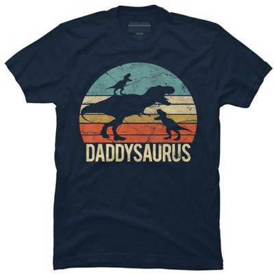 Men's Design By Humans Daddy Dinosaur Daddysaurus 2 Two kids christmas Gift For Dad By nathanhoang T-Shirt