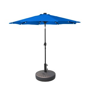 WestinTrends 9 Ft Outdoor Patio Solar LED Market Umbrella with Bronze Round Base - 1 of 4