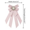 INSPIRE CHIC Women's Solid Color Pre-tied Bowknot Pin Brooch Bow Ties with Big Rhinestones - 2 of 4