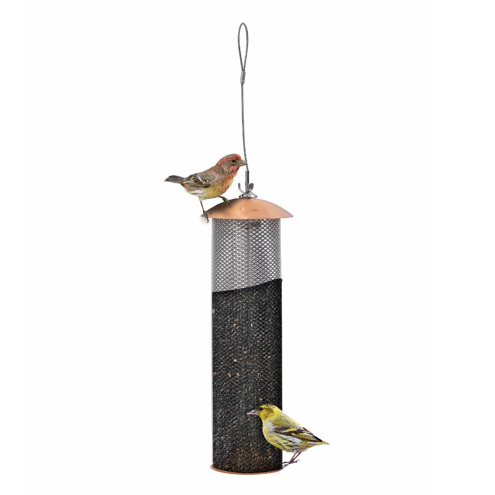 Birds Choice Modern Farmhouse Copper Mesh Bird Tuber Feeder for Finches