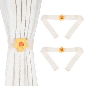 Unique Bargains Cute Flower Fashion Elegant Design Handmade Curtain Tiebacks 2 Pcs - 1 of 4