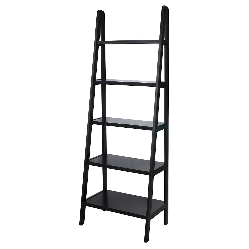Photos - Wall Shelf 72" 5 Shelf Ladder Bookcase Espresso