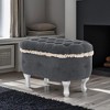 QingMoon 29.5'' Storage Bench, End of Bed Ottoman, Shoe Cabinet Bench with Button-Tufted and Fringe for Bedroom, Entryway and Cloakroom - 2 of 4