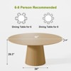 PexFix 60" Round Dining Table for 6 People Modern Pedestal Table with Fluted Cone Base & Wood MDF Top for Small Space Kitchen Dining Room Cafe Natural - 4 of 4