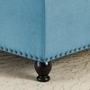 CAVINAS Square Storage Ottoman Button Tufted Entryway Bench Upholstered Foot Stool with Spindle Wood Legs and Nail Trims for Living Room - 4 of 4