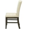 Monarch Specialties Dining Chair 37 inch Height Set Of 2 Upholstered Dining Room Kitchen Cream Fabric Grey Solid Wood Transitional - 4 of 4