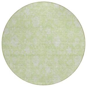 Artichoke Green Mint Green And Ivory Floral Washable Indoor Outdoor Area Rug - 1 of 4