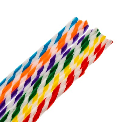 John Bead Fluffy Pipe Cleaners Chenille Stems for Art School Craft Supplies, 12in x 6mm Twist Mix 100 Pieces