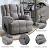 Chenille Dual Motor Power Lift Recliner Chair, 350 LBS Capacity, Infinite Position, Massage & Lumbar Heating, Electric Recliner with Remote Control - 3 of 4
