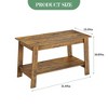 Coffee Table for Living Room, Farmhouse Coffee Table with 2 Storage Shelves, Wood Living Room Table - 2 of 4
