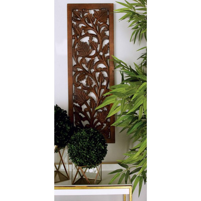 Wood Floral Handmade Intricately Carved Wall Decor - Olivia & May, 3 of 10