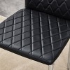 INFURNIC Dining Chairs Set of 6 Modern PU Leather Chairs with Silver Metal Legs and Diamond Shaped Backrest Cushion, Black, 15"*15"*38.6" - 3 of 4