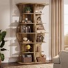 Tribesigns 73.2" Tall Corner Bookcase, 6-Tier Corner Shelf Bookshelf Display Shelf Plant Stand for Living Room, Bedroom, Home Office - 2 of 4