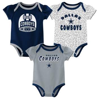 NFL Dallas Cowboys Infant Boys' 3pk AOP Bodysuit - 0-3M