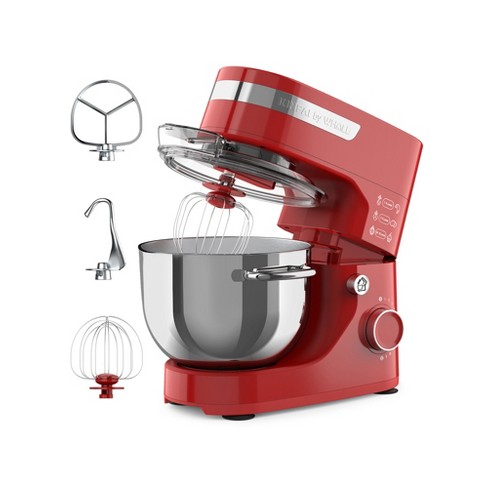 Whall Electric Kitchen Stand Mixer Machine With 5.5 Quart Bowl For And Bread Making, Egg Beating, Baking, Cooking - Red : Target