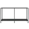 vidaXL Console Table Accent Side Table with Steel Frame Black Tempered Glass - 2 of 4