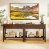 Resenkos 38-Inch Rustic Console Table - 2 Drawers & Bottom Open Shelf, Ample Storage for Hallways, Entryways & Living Rooms, Espresso Brown - 4 of 4