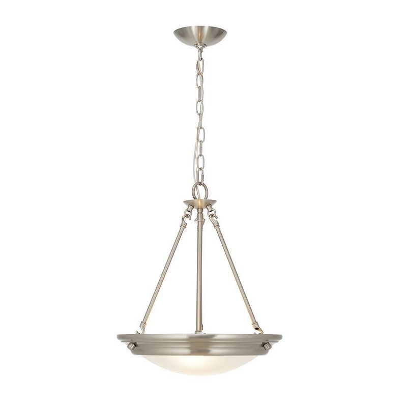 15&#34; 3-Light Pendant with Frosted Glass Shade (Includes LED Light Bulb) Dark Bronze - Cresswell Lighting, 1 of 11