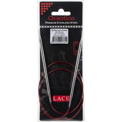 ChiaoGoo Red Lace Stainless Circular Knitting Needles 32"-Size 7/4.5mm