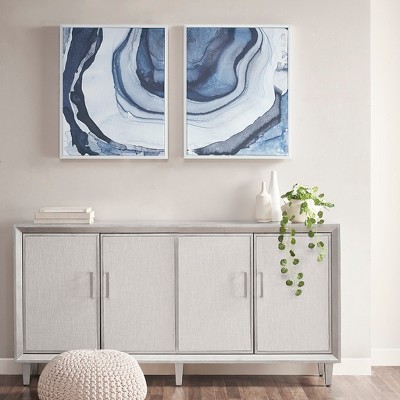 MAYEERTY Wavy Texture Diptych 2-piece Framed Canvas Wall Art Set