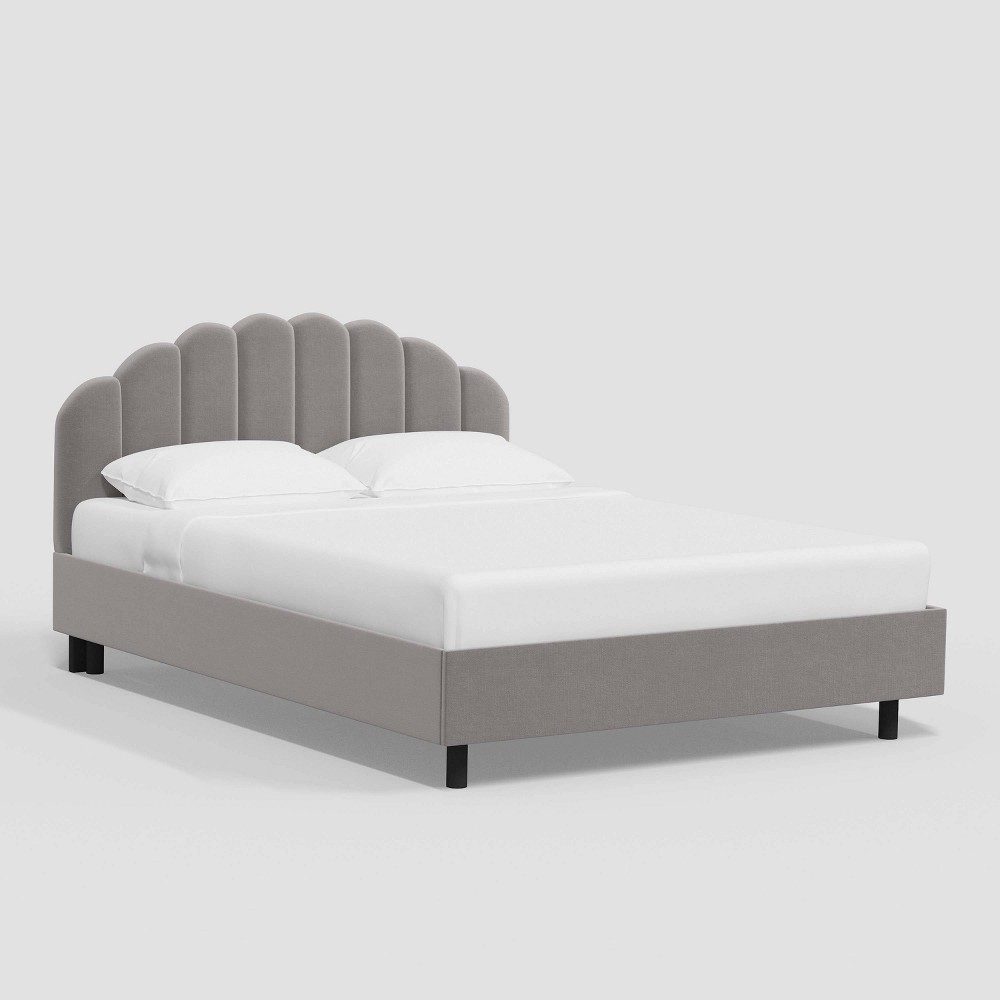 Photos - Bed Full Emma Platform  in Luxe Velvet Titan Steel - Threshold™: Pine Frame