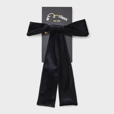 Girls' Velvet Bow Barrette - art class Black - image 2