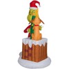Grinch Animated Airblown Inflatable Pulling Tree from Chimney Scene Dr. Seuss, 6.5 ft Tall - 4 of 4