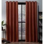 Exclusive Home Oxford Textured Sateen Thermal Room Darkening Grommet Top Window Curtain Panel Pair