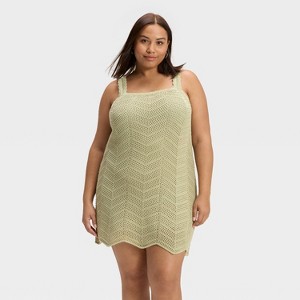Women's Crochet Mini Shift Dress - A New Day™ - 1 of 3