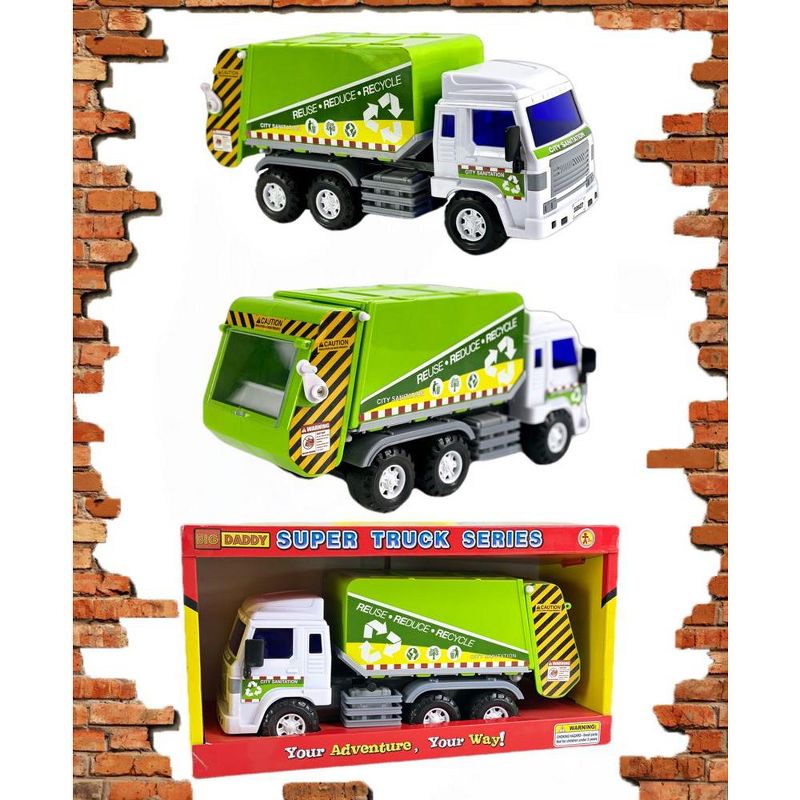 Big Daddy Friction Powered Garbage / Recycling Truck with Sand & Dirt Dumping Action, 3 of 6